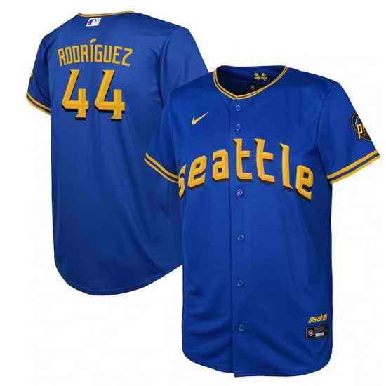 Youth Seattle Mariners 44 Julio Rodriguez Royal 2023 City Connect Stitched Baseball Jersey